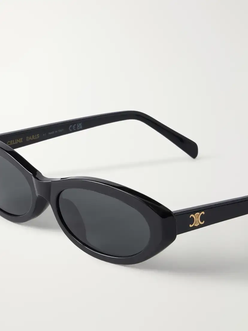 CELINE Eyewear Triomphe Mini Oval-frame Acetate Sunglasses | Thumbnail 4