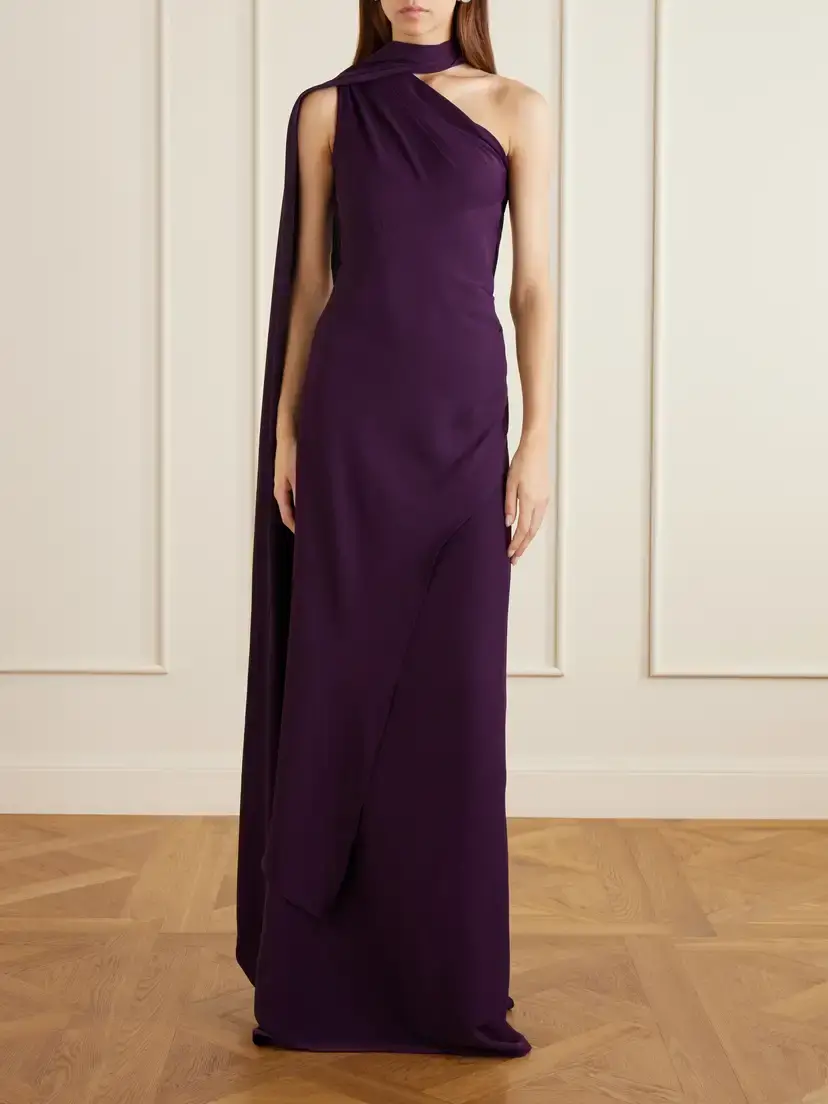 Marmar Halim One-shoulder Satin Gown | Thumbnail 5 Marmar Halim One-shoulder Satin Gown | Thumbnail 5