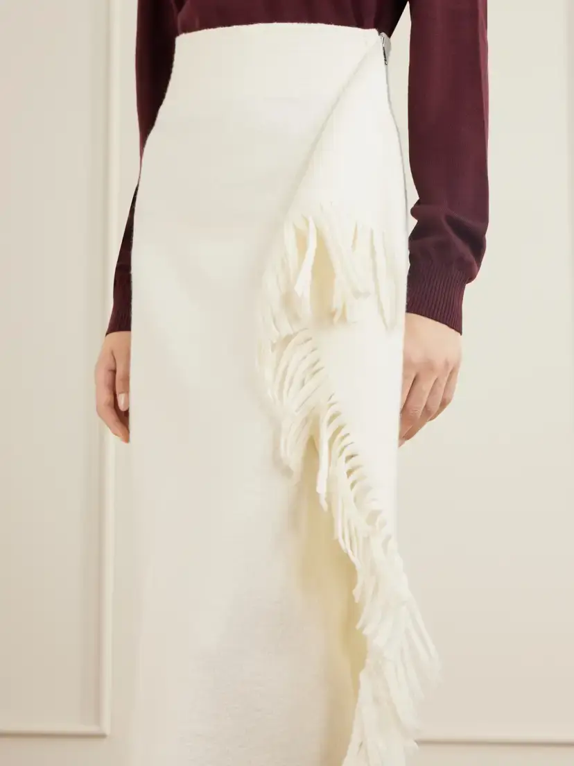 Lanvin Fringed Wool-blend Midi Skirt | Thumbnail 5 Lanvin Fringed Wool-blend Midi Skirt | Thumbnail 5
