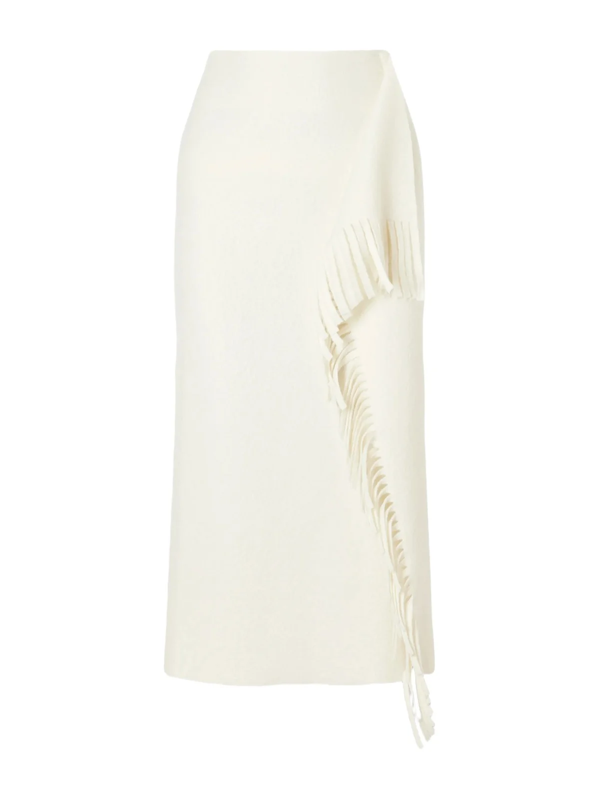 Fringed Wool-blend Midi Skirt Fringed Wool-blend Midi Skirt