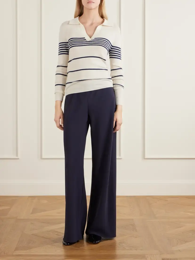 Nili Lotan Lucille Striped Cashmere Polo Sweater | Thumbnail 2 Nili Lotan Lucille Striped Cashmere Polo Sweater | Thumbnail 2