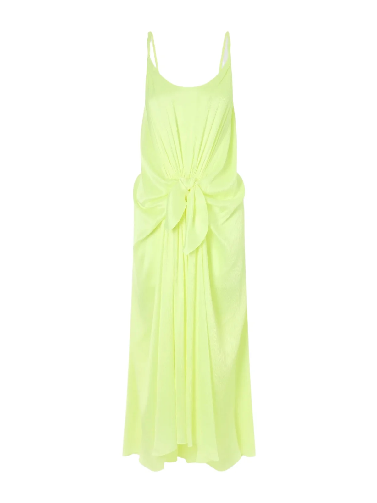 JW Anderson Tie-detailed Crinkled-silk Maxi Dress