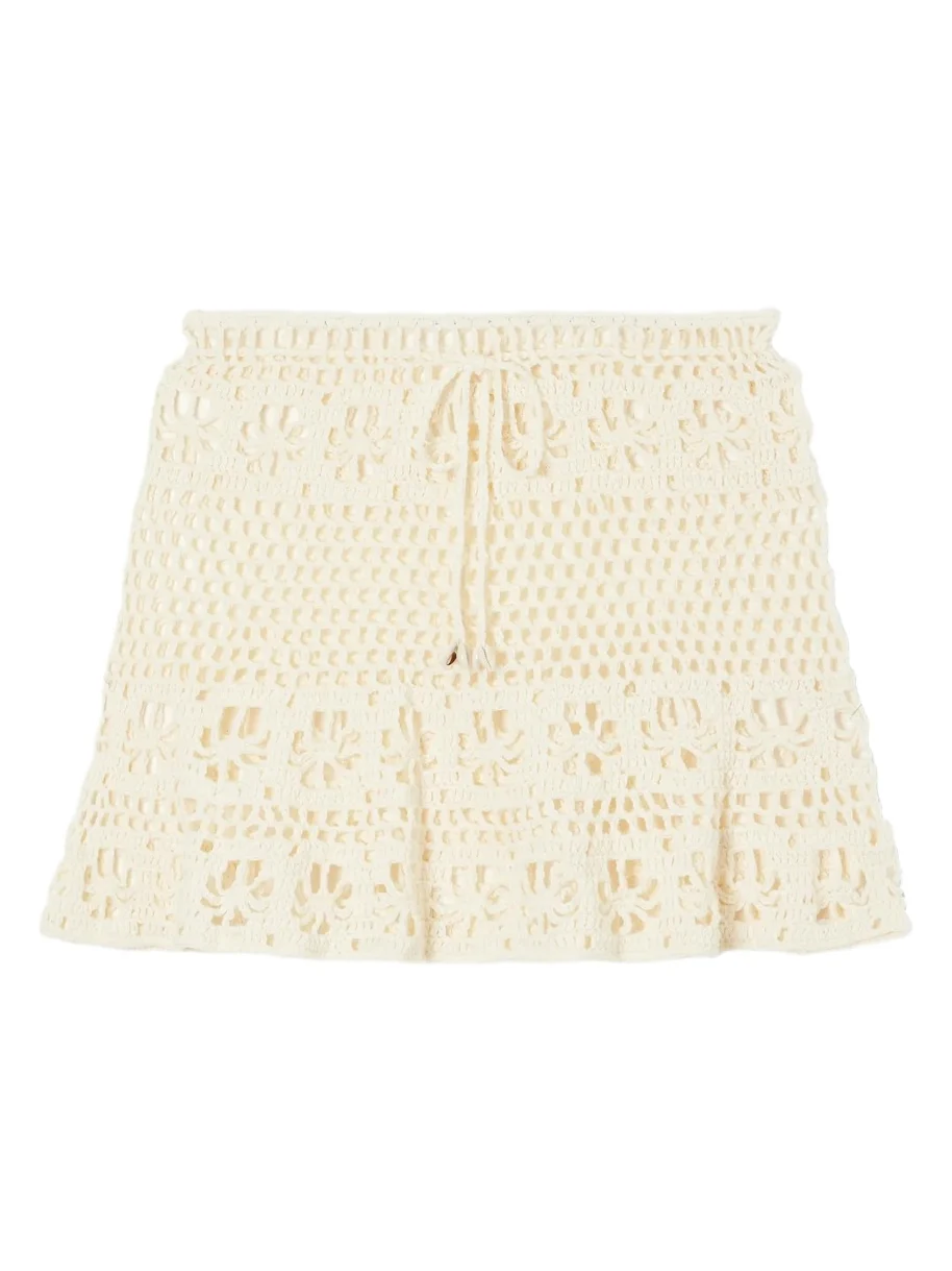 Terry Puesto Bonito Crochet-knit Organic-cotton Mini Skirt