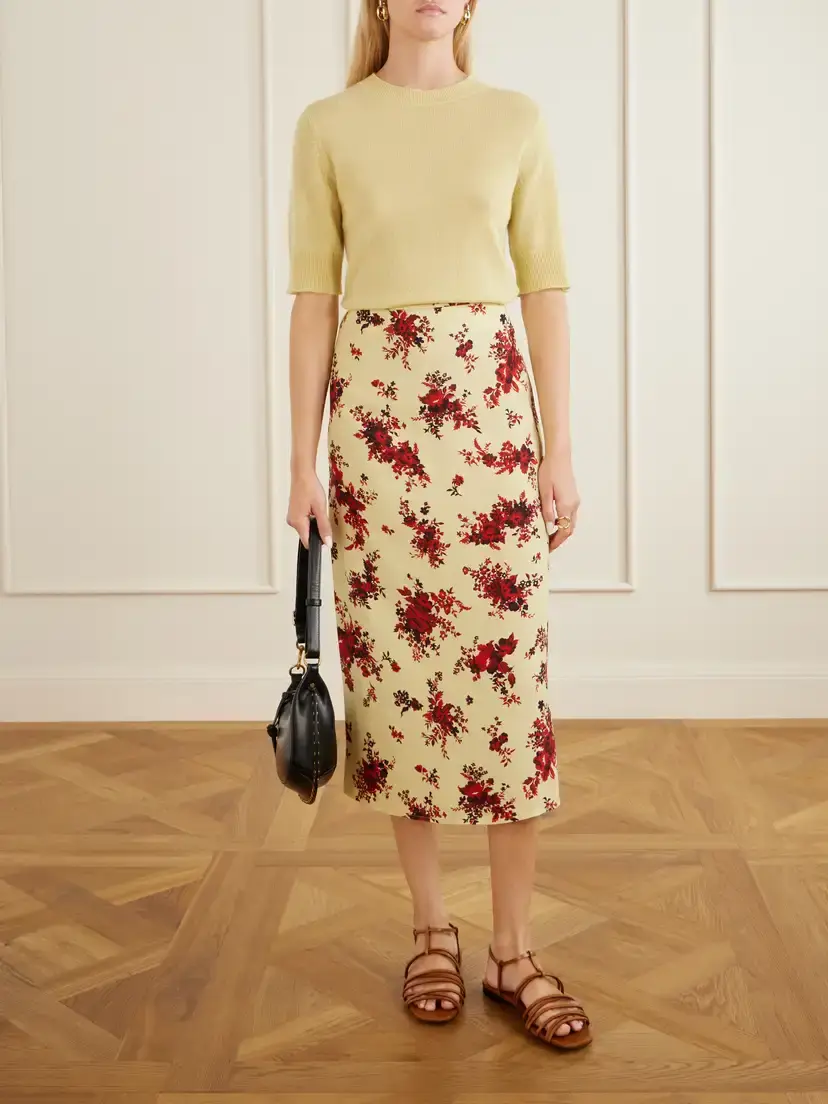 Jil Sander Floral-print Satin Midi Skirt | Thumbnail 2 Jil Sander Floral-print Satin Midi Skirt | Thumbnail 2