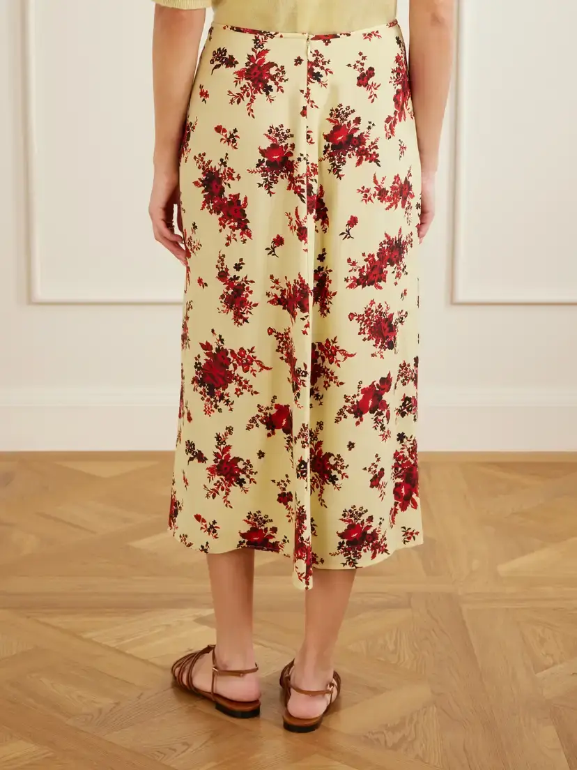 Jil Sander Floral-print Satin Midi Skirt | Thumbnail 3 Jil Sander Floral-print Satin Midi Skirt | Thumbnail 3