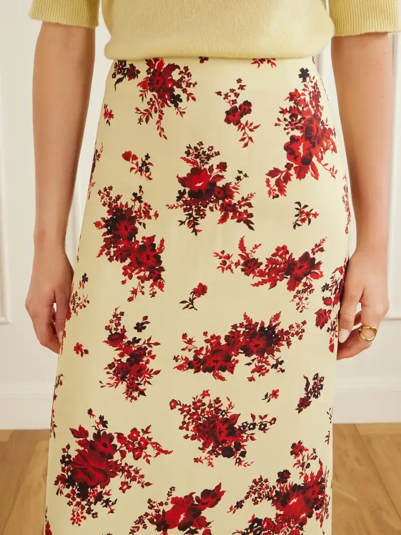 Jil Sander Floral-print Satin Midi Skirt | Thumbnail 4 Jil Sander Floral-print Satin Midi Skirt | Thumbnail 4