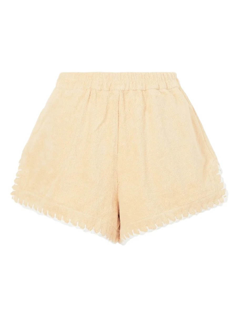 Estate Crochet-knit Trimmed Organic Cotton-terry Shorts