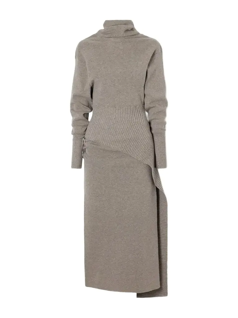 Lanvin Embellished Wool-blend Turtleneck Midi Dress | Image 1 Lanvin Embellished Wool-blend Turtleneck Midi Dress | Image 1