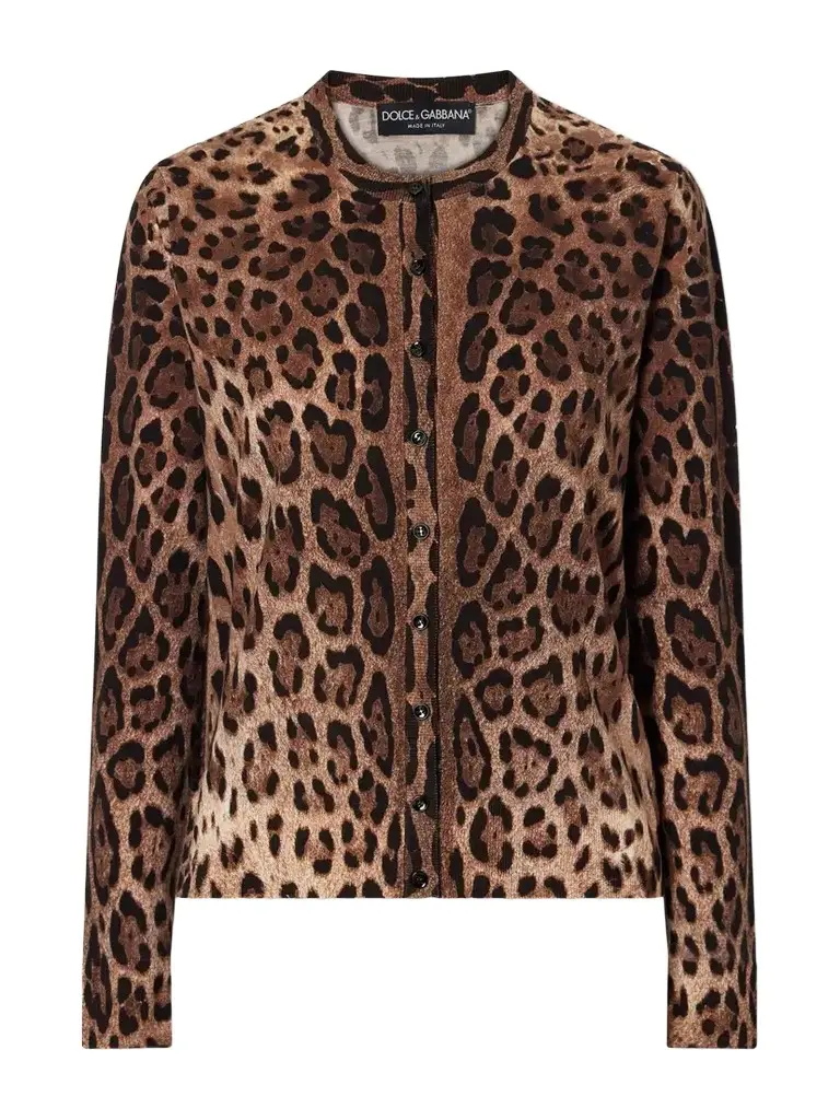 Dolce & Gabbana Leopard-print Wool-blend Cardigan | Image 1 Dolce & Gabbana Leopard-print Wool-blend Cardigan | Image 1