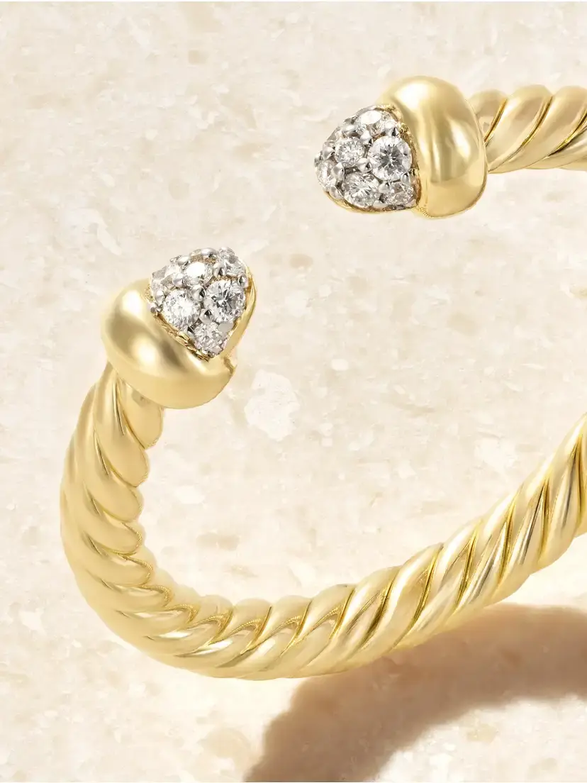 David Yurman Micro Cablespira® 18-karat Gold Diamond Ring | Thumbnail 4 David Yurman Micro Cablespira® 18-karat Gold Diamond Ring | Thumbnail 4