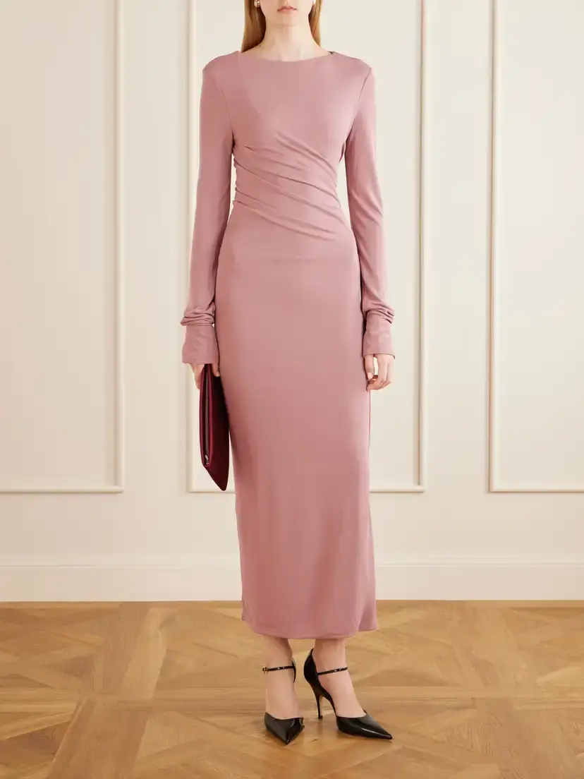 Lanvin Draped Crepe-jersey Midi Dress | Thumbnail 2 Lanvin Draped Crepe-jersey Midi Dress | Thumbnail 2