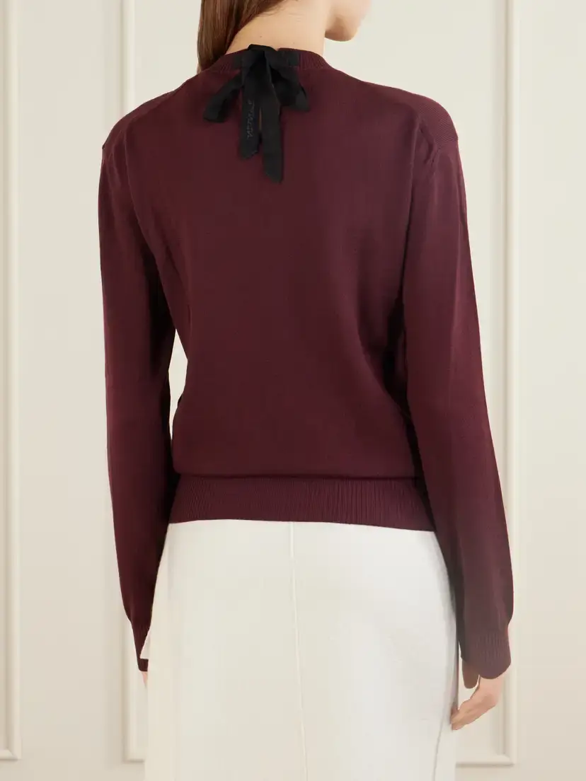Lanvin Bow-detailed Wool-blend Cardigan | Thumbnail 4 Lanvin Bow-detailed Wool-blend Cardigan | Thumbnail 4