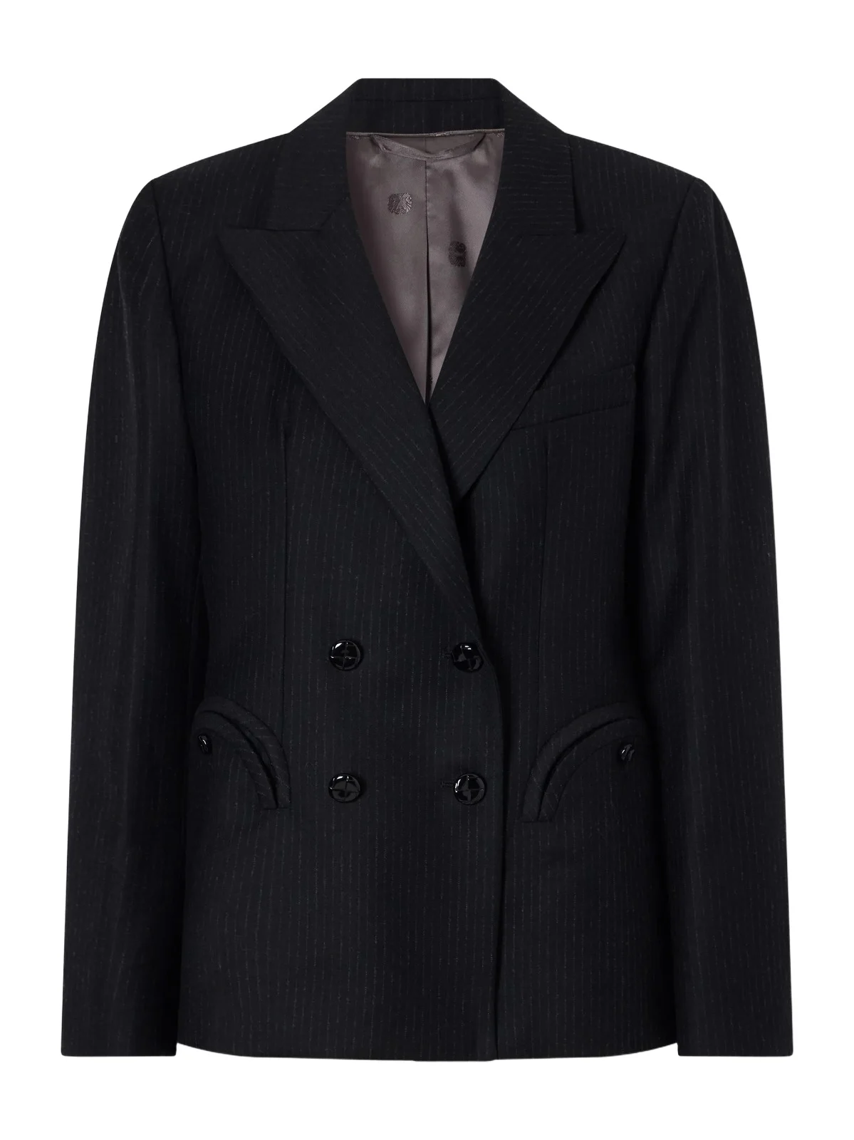 Charmer Pinstriped Wool Blazer Charmer Pinstriped Wool Blazer