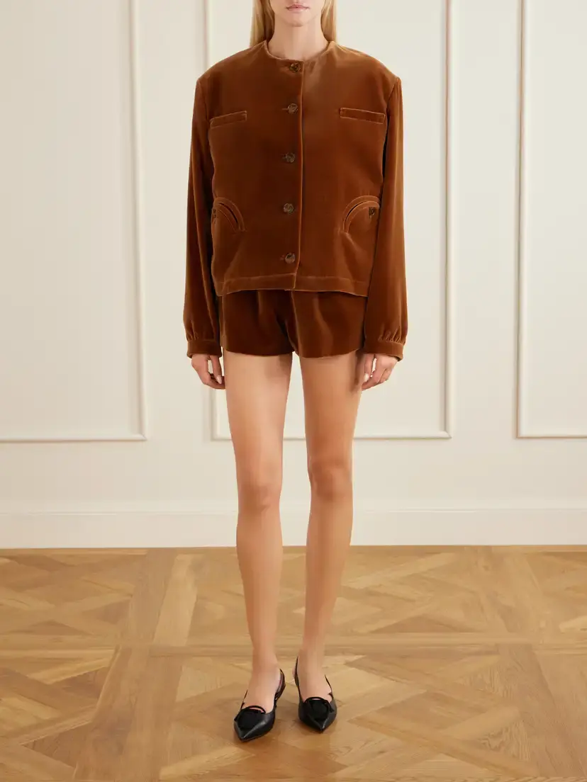 Blazé Milano Jealousy Gliss Cotton-velvet Jacket | Thumbnail 3 Blazé Milano Jealousy Gliss Cotton-velvet Jacket | Thumbnail 3