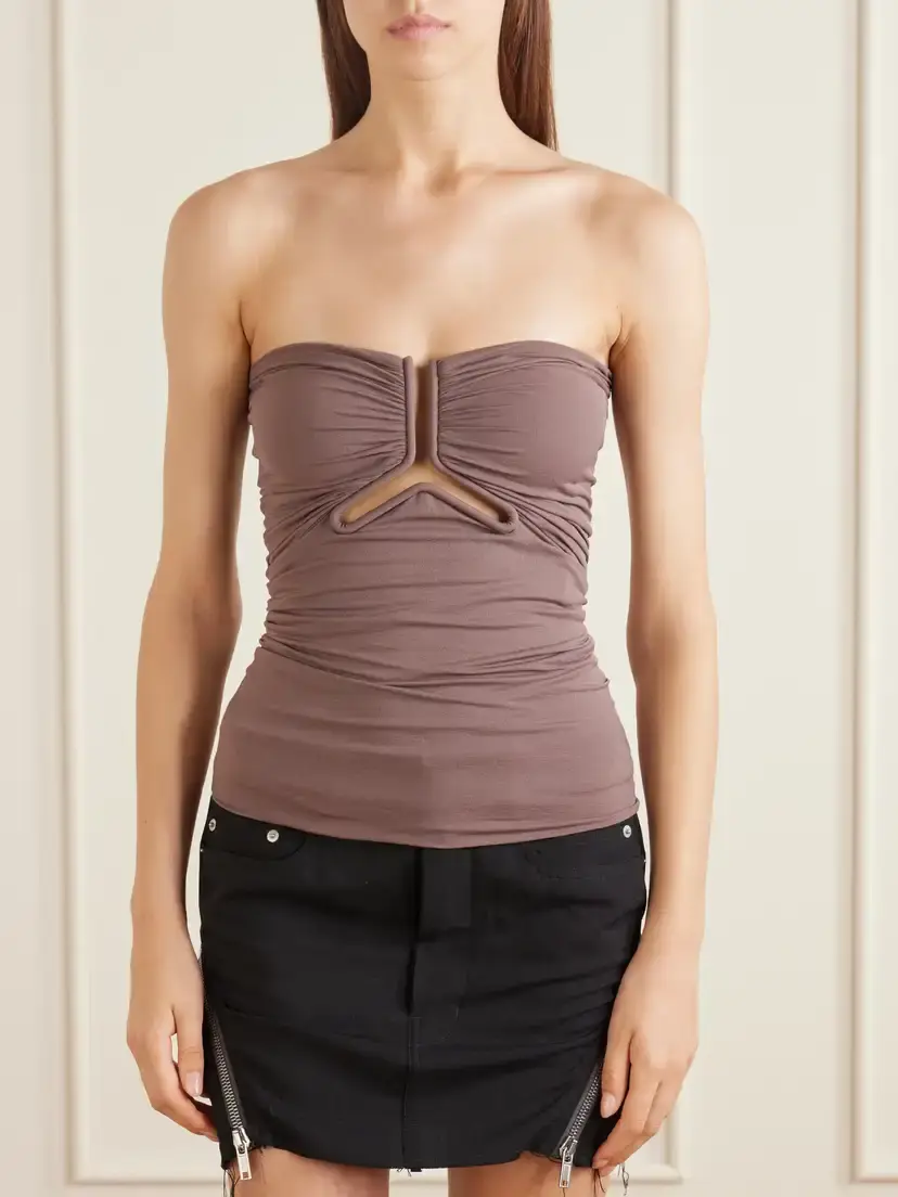 Rick Owens Alannah Strapless Cut-out Stretch-jersey Top | Thumbnail 3 Rick Owens Alannah Strapless Cut-out Stretch-jersey Top | Thumbnail 3