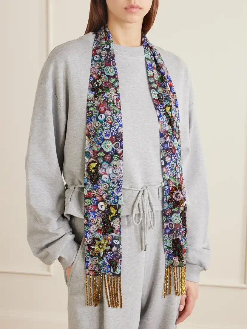 Dries Van Noten Floral-print Fringed Scarf | Thumbnail 2