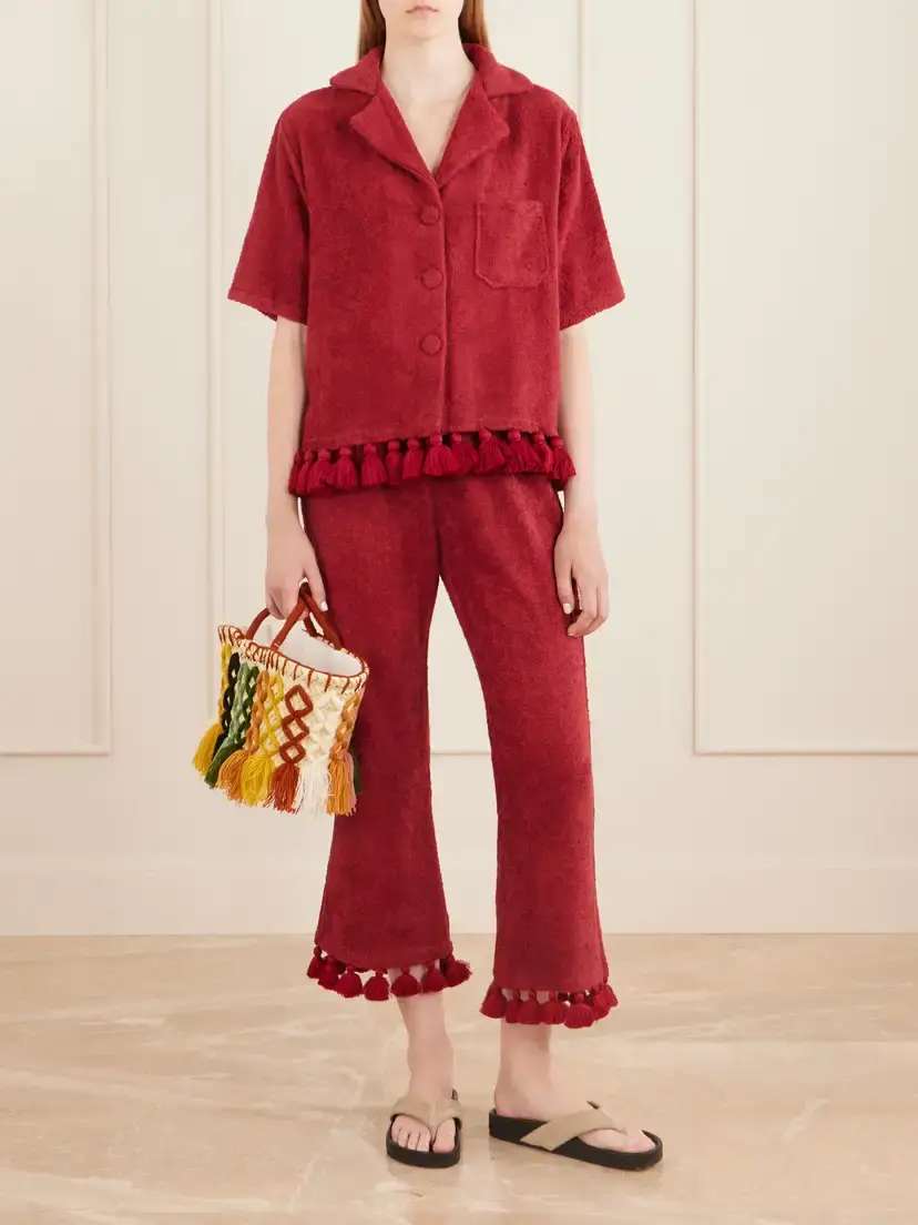 Cap d’Antibes Morgane Cotton-terry Straight-leg Pants | Thumbnail 2