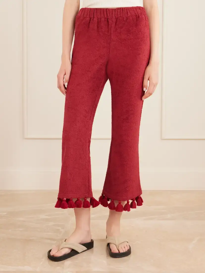 Cap d’Antibes Morgane Cotton-terry Straight-leg Pants | Thumbnail 3