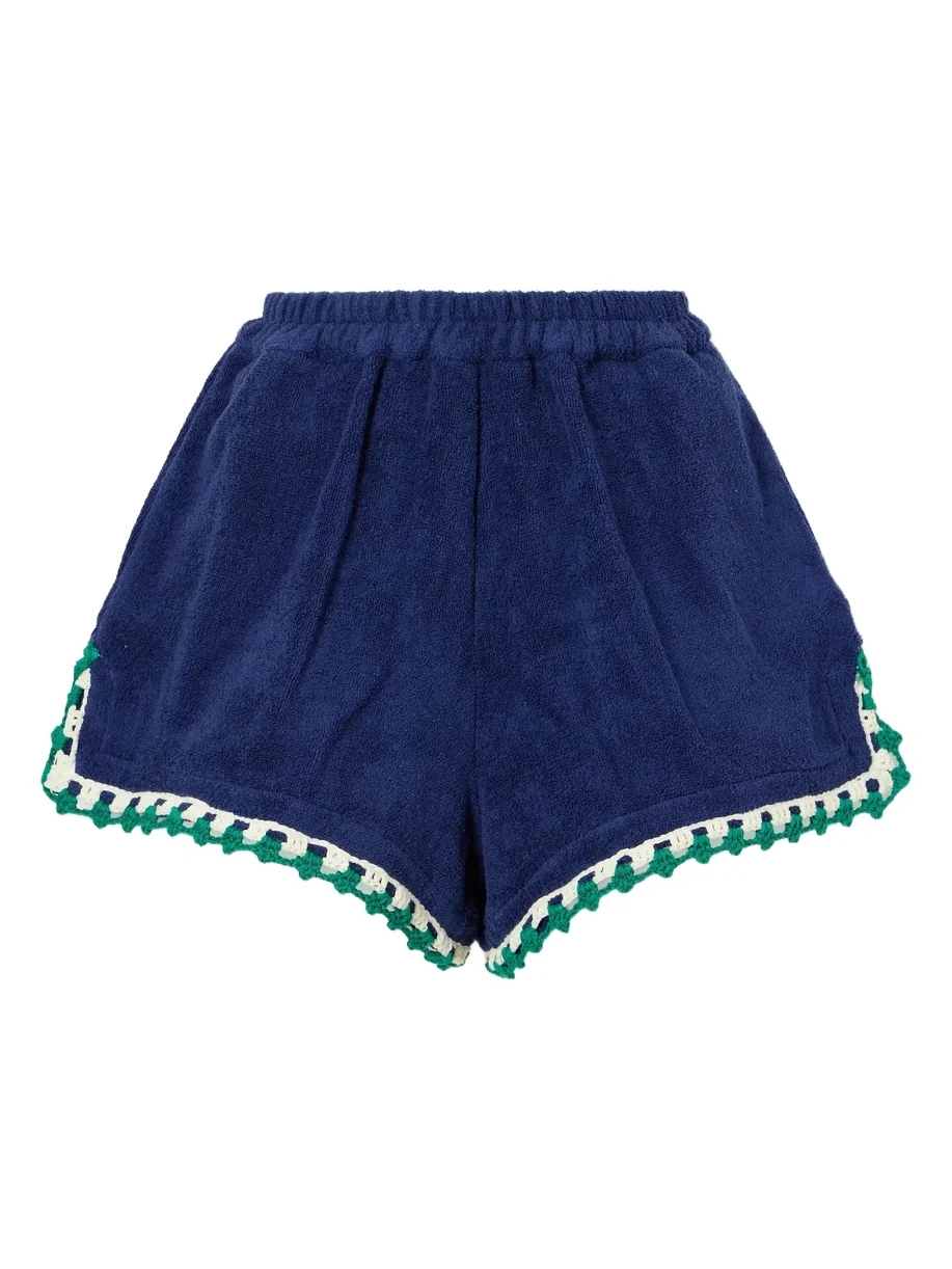 Estate Crochet-knit Trimmed Organic Cotton-terry Shorts Estate Crochet-knit Trimmed Organic Cotton-terry Shorts