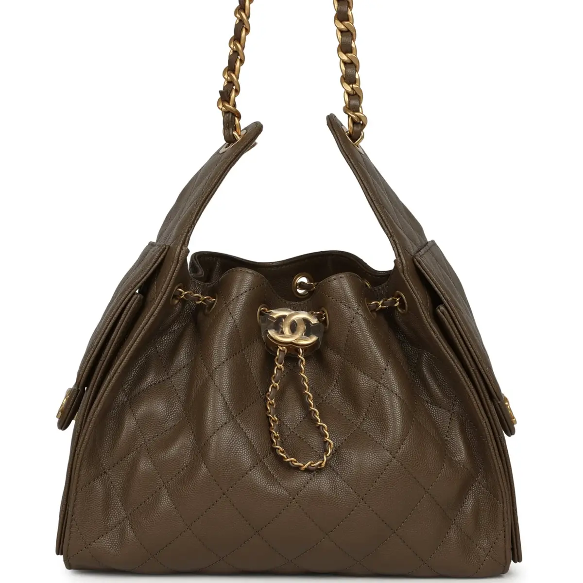 Chanel Chanel Small 25 Hobo Bag Dark Khaki Caviar Antique Gold Hardware | Image 1 Chanel Chanel Small 25 Hobo Bag Dark Khaki Caviar Antique Gold Hardware | Image 1