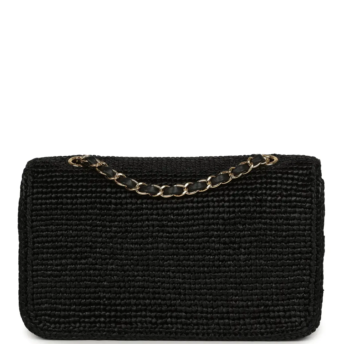 Chanel Chanel Small Flap Bag Black Braided Raffia Gold Hardware | Thumbnail 4 Chanel Chanel Small Flap Bag Black Braided Raffia Gold Hardware | Thumbnail 4