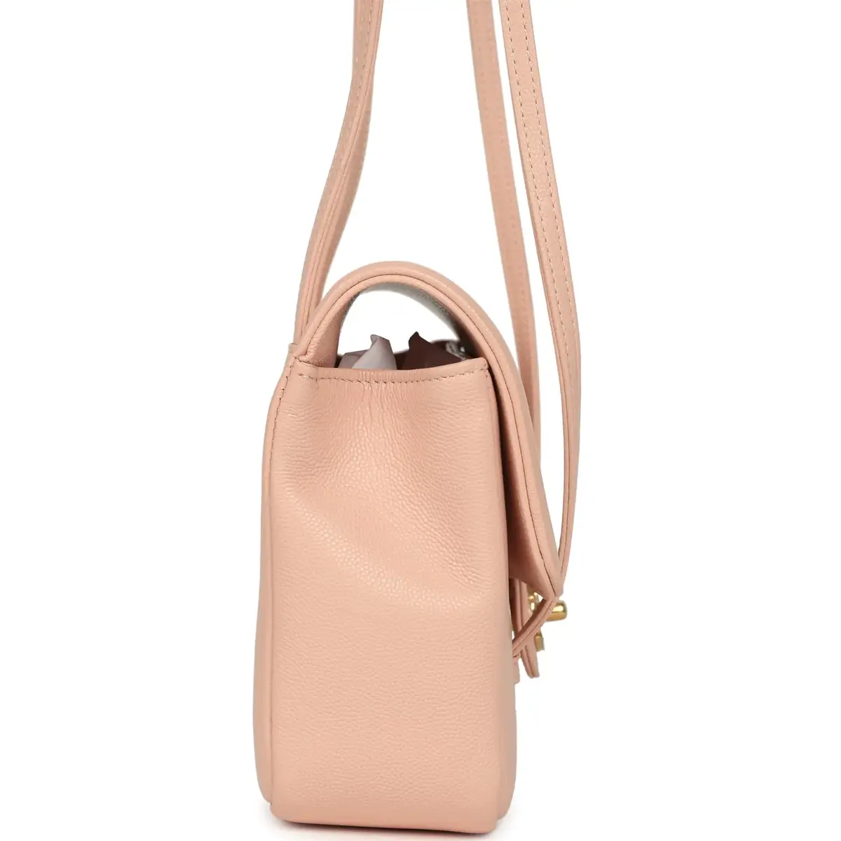 Chanel Chanel Small Preppy Coco Flap Bag Light Pink Shiny Caviar Brushed Gold Hardware | Thumbnail 3