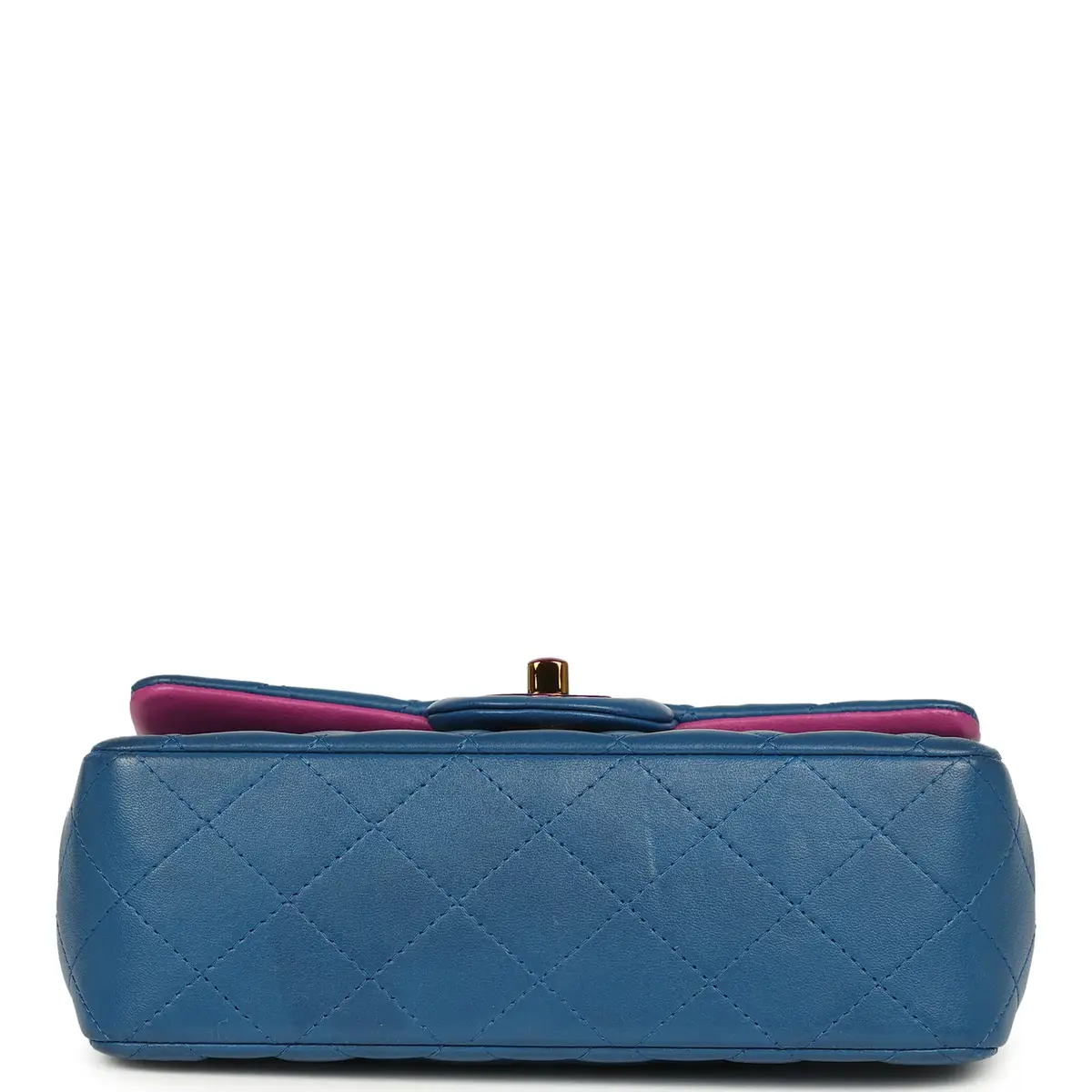 Chanel Pre-owned Chanel Mini Rectangular Flap Bag Blue, Purple Lambskin Rainbow Hardware | Thumbnail 6