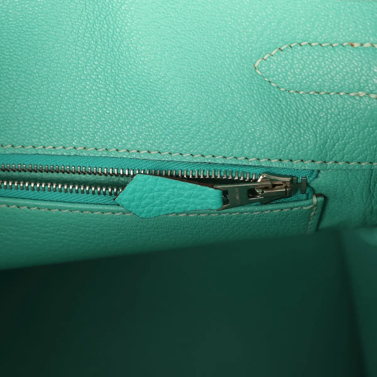 HERMÈS Pre-owned Hermes Birkin 30 Lagon Togo Palladium Hardware | Thumbnail 9 HERMÈS Pre-owned Hermes Birkin 30 Lagon Togo Palladium Hardware | Thumbnail 9