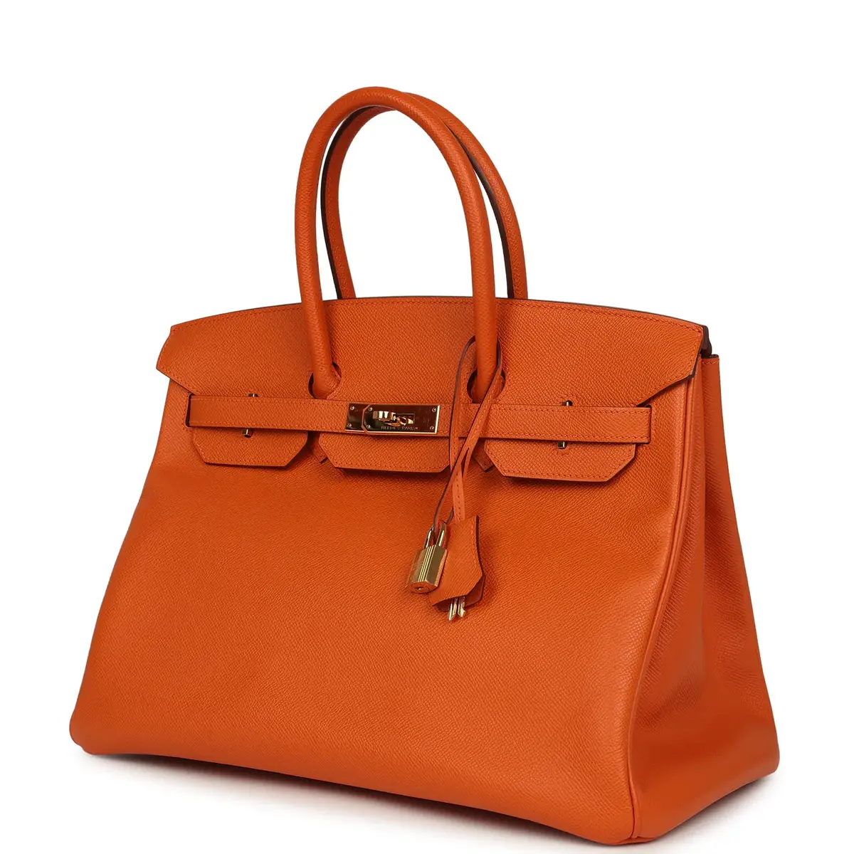 HERMÈS Pre-owned Hermes Birkin 35 Orange Epsom Gold Hardware | Thumbnail 5 HERMÈS Pre-owned Hermes Birkin 35 Orange Epsom Gold Hardware | Thumbnail 5