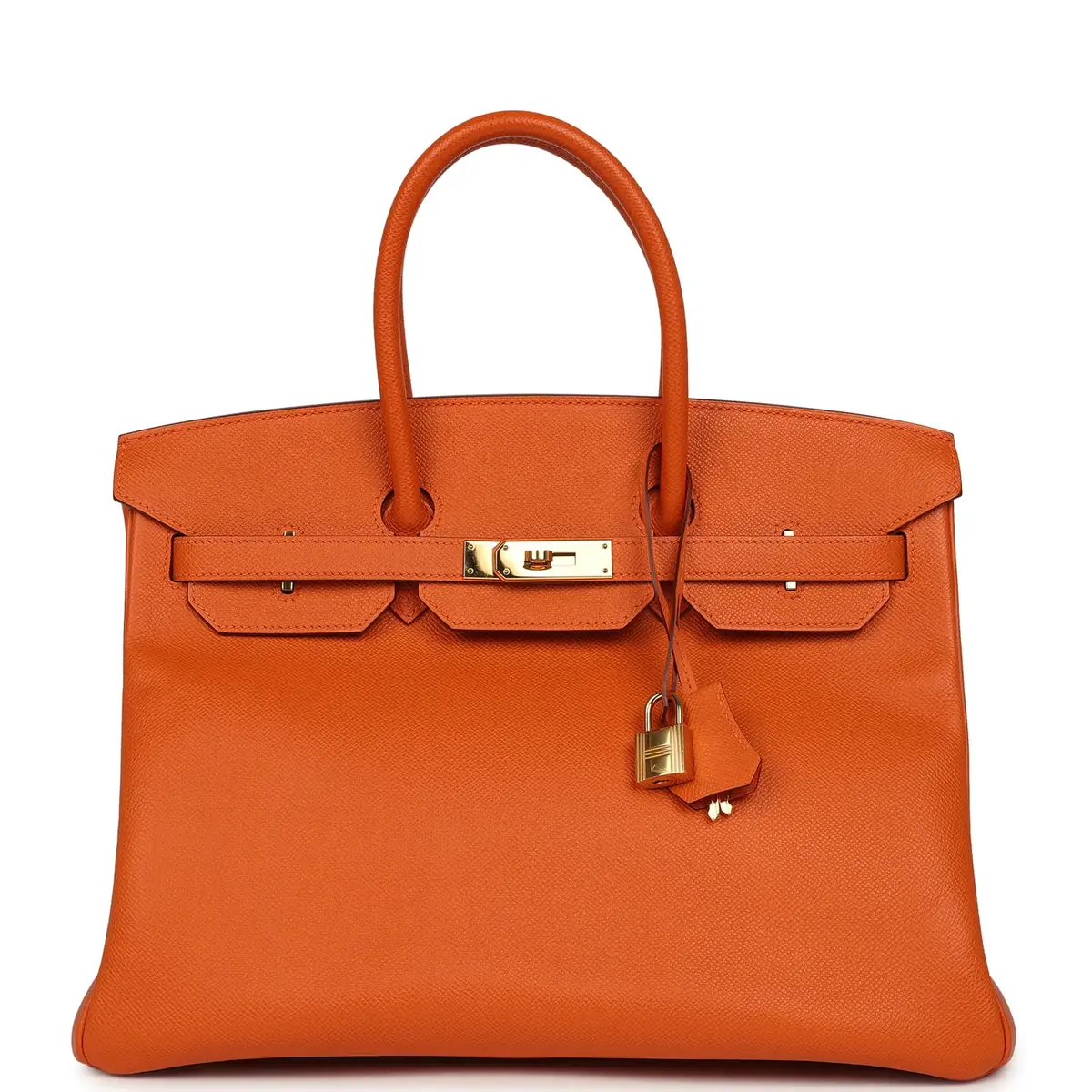 HERMÈS Pre-owned Hermes Birkin 35 Orange Epsom Gold Hardware | Image 1 HERMÈS Pre-owned Hermes Birkin 35 Orange Epsom Gold Hardware | Image 1