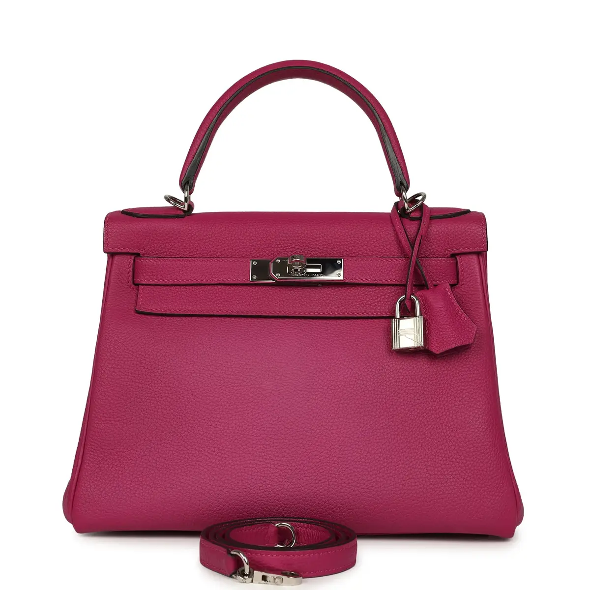 HERMÈS Pre-owned Hermes Kelly Retourne 28 Rose Poupre Togo Palladium Hardware | Image 1 HERMÈS Pre-owned Hermes Kelly Retourne 28 Rose Poupre Togo Palladium Hardware | Image 1