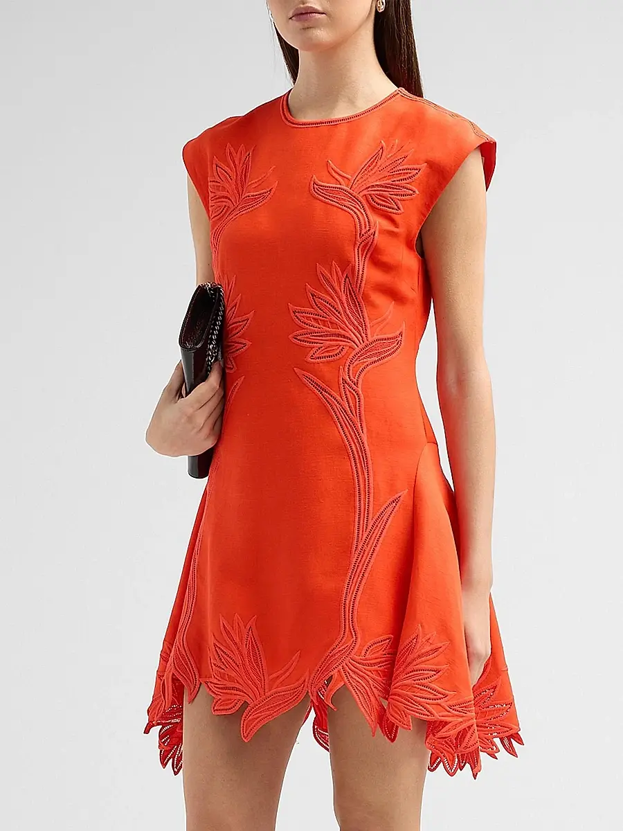 Simkhai Women's Raquel Embroidered Mini Dress | Thumbnail 4