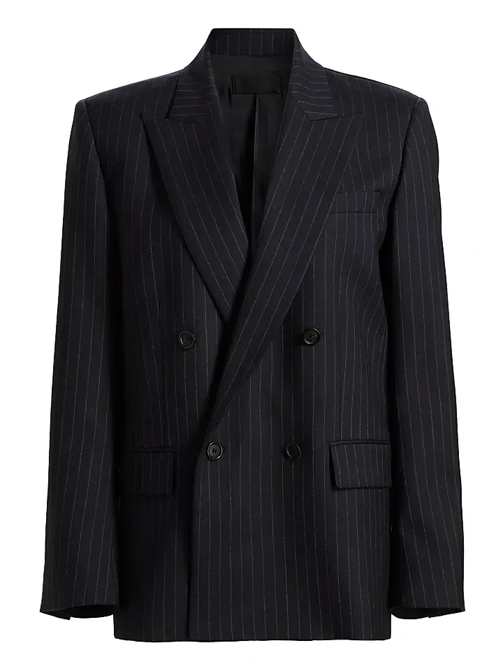 Women's Leston Pinstriped Stretch-Wool Blazer Women's Leston Pinstriped Stretch-Wool Blazer