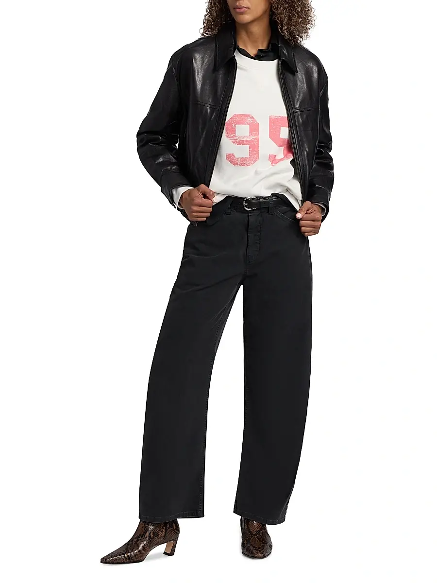 Nili Lotan Women's Aime Leather Bomber Jacket | Thumbnail 2