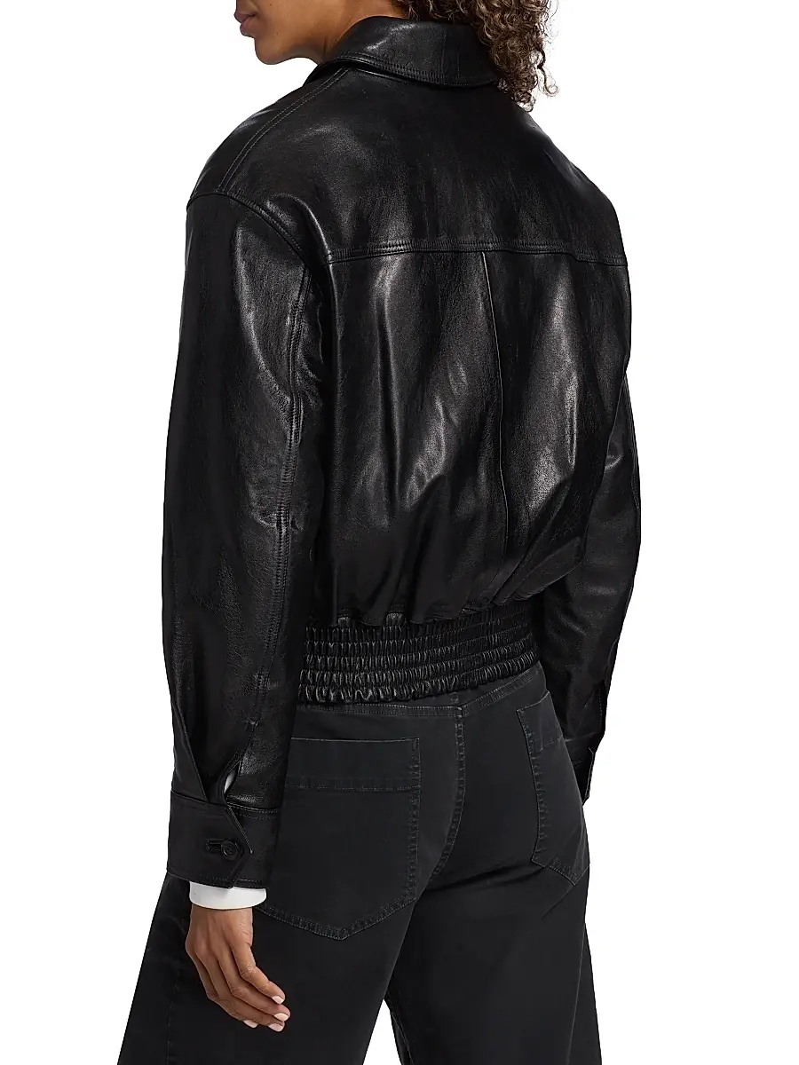 Nili Lotan Women's Aime Leather Bomber Jacket | Thumbnail 5