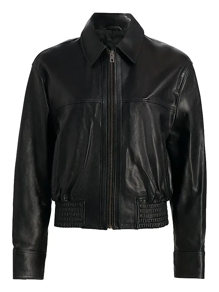 Women's Aime Leather Bomber Jacket