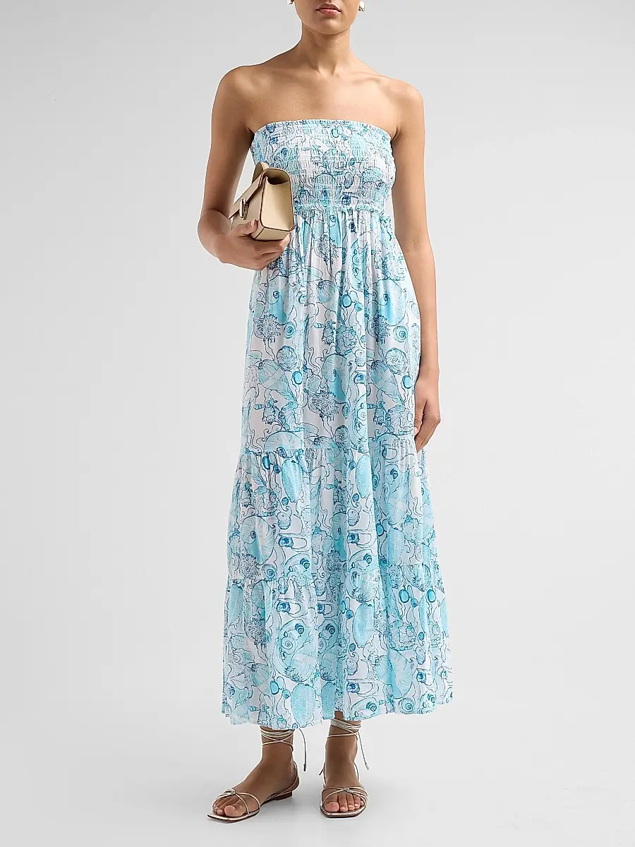 Lilly Pulitzer Women's Anali Printed Strapless Coverup Midi Dress | Thumbnail 2 Lilly Pulitzer Women's Anali Printed Strapless Coverup Midi Dress | Thumbnail 2