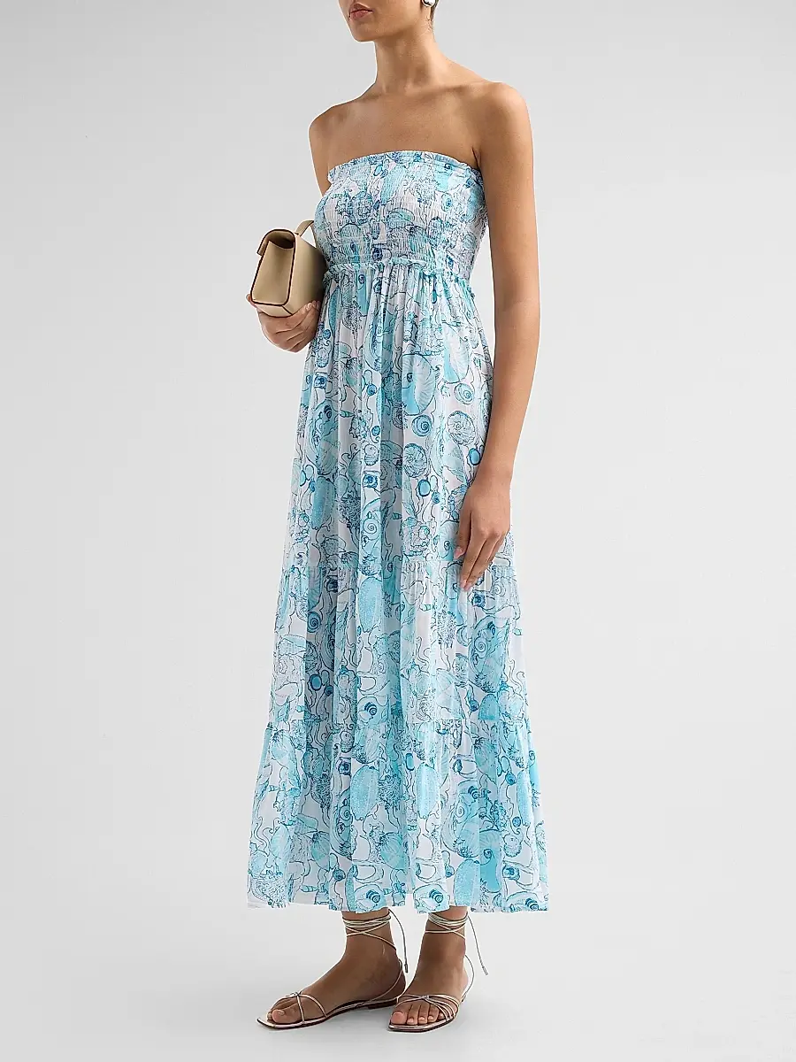 Lilly Pulitzer Women's Anali Printed Strapless Coverup Midi Dress | Thumbnail 4 Lilly Pulitzer Women's Anali Printed Strapless Coverup Midi Dress | Thumbnail 4