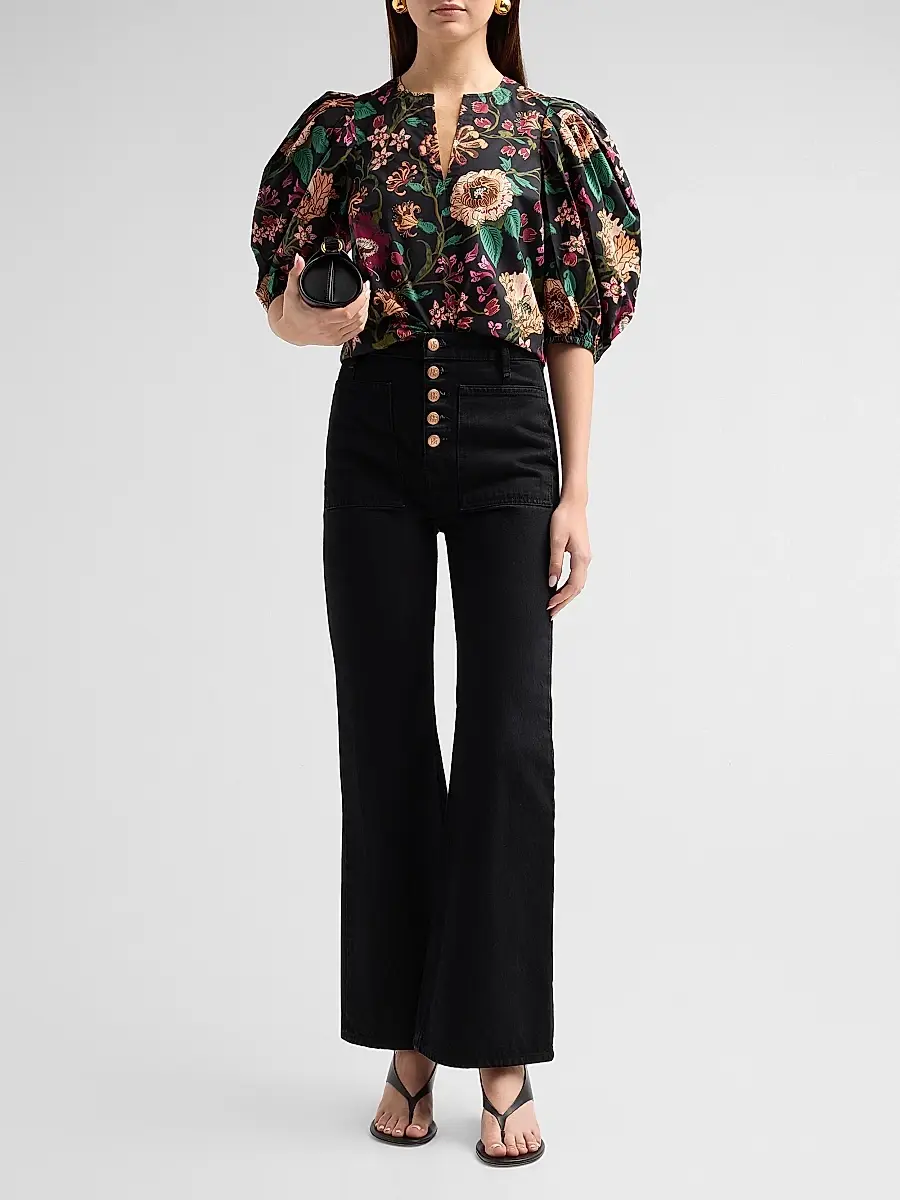 Ulla Johnson Women's Florielle Floral Cotton Top | Thumbnail 2