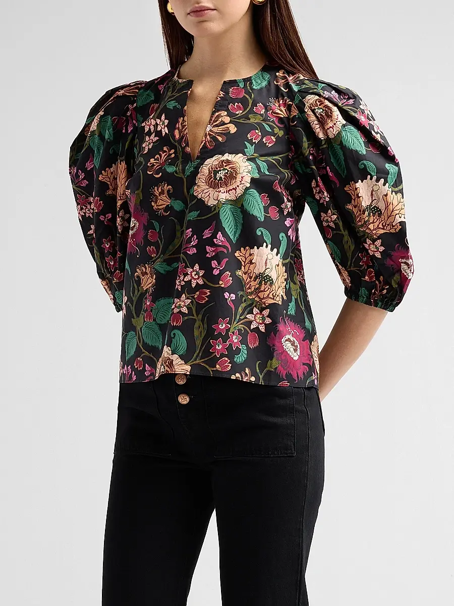 Ulla Johnson Women's Florielle Floral Cotton Top | Thumbnail 4