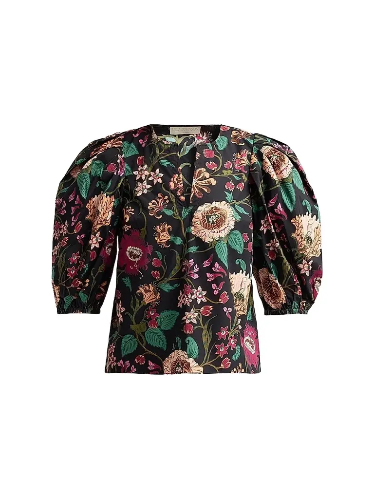 Ulla Johnson Women's Florielle Floral Cotton Top - Dahlia - Size 16 | Image 1 Ulla Johnson Women's Florielle Floral Cotton Top - Dahlia - Size 16 | Image 1