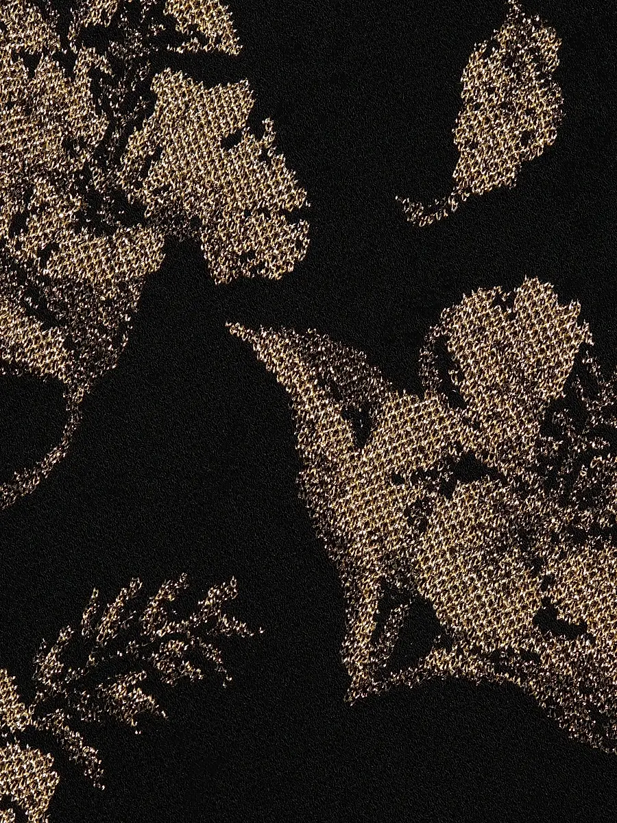 Oscar de la Renta Women's Hibiscus Metallic Jacquard Cocktail Dress | Thumbnail 7