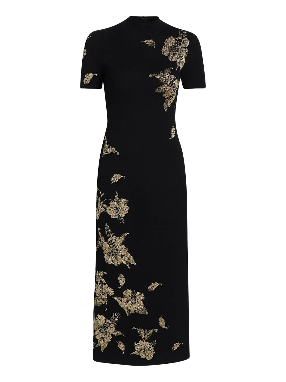 Women's Hibiscus Metallic Jacquard Cocktail Dress Women's Hibiscus Metallic Jacquard Cocktail Dress