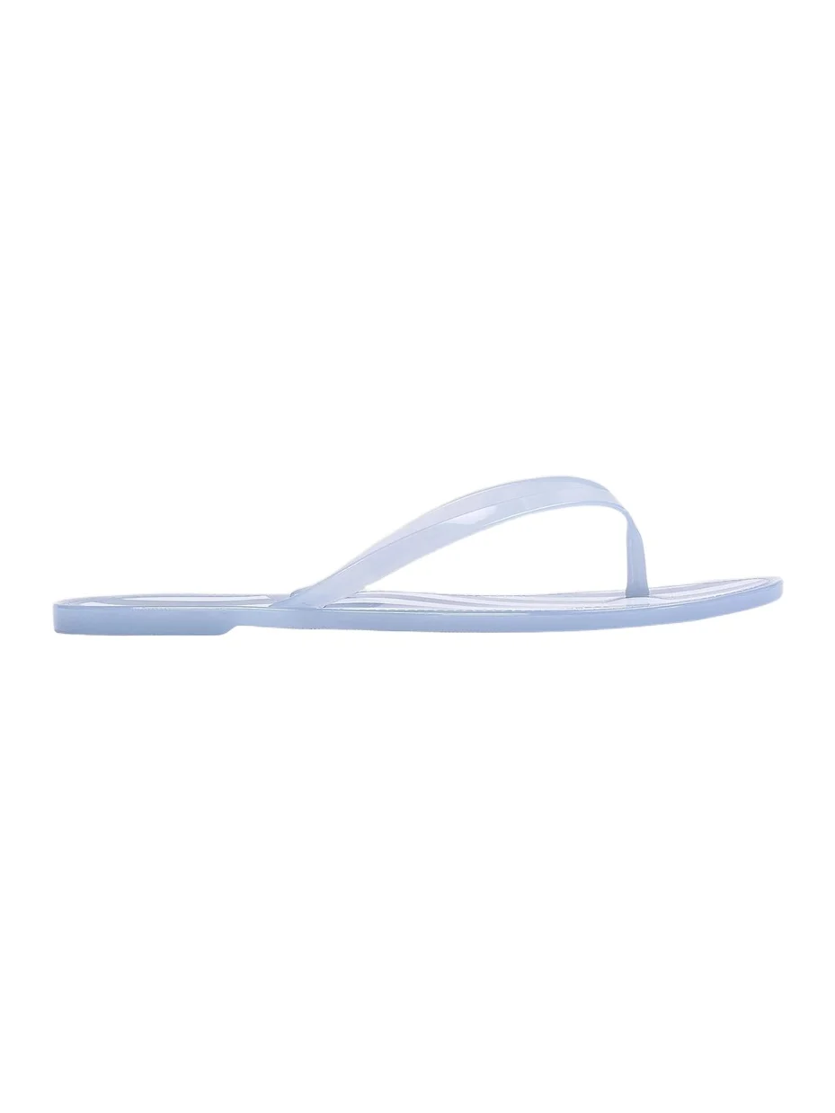 Black Suede Studio Women's Crystal PVC Stripe Flip Flops