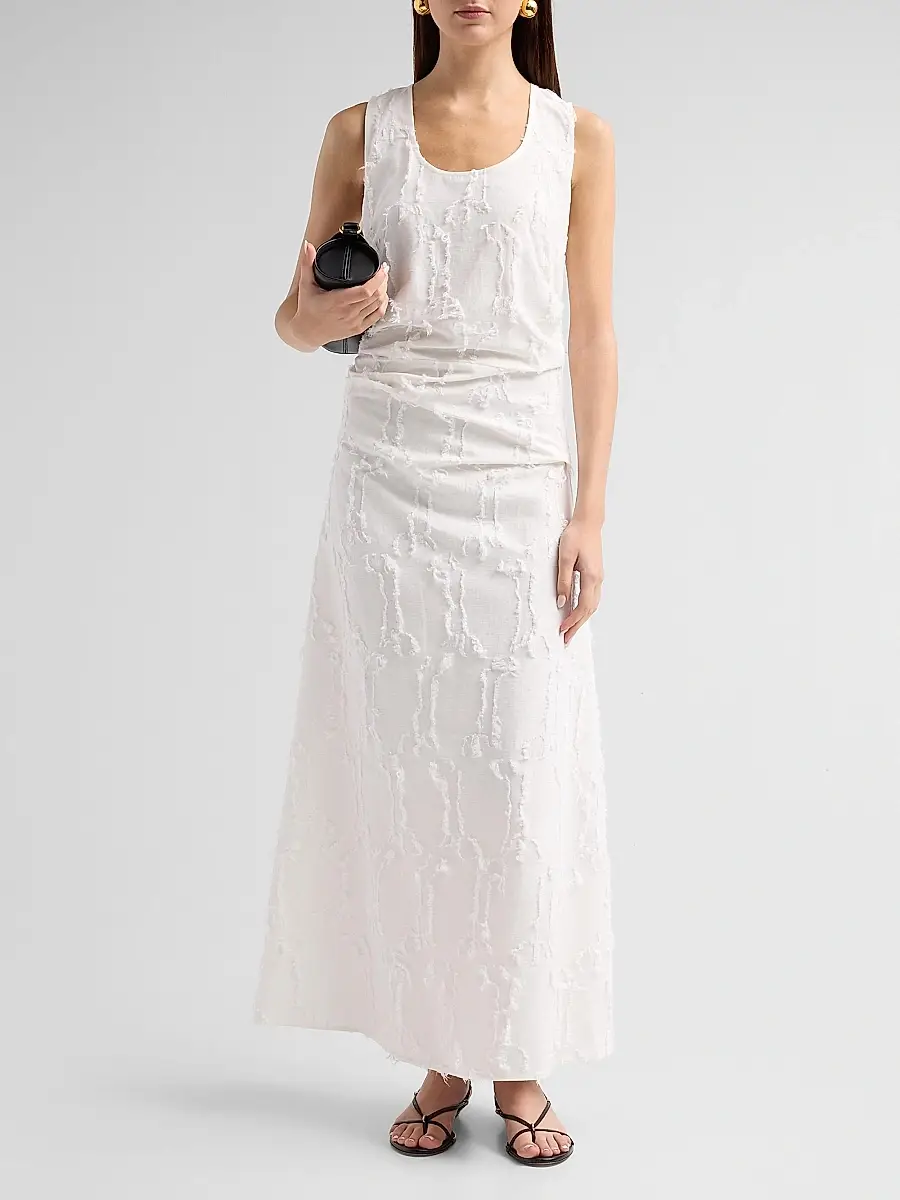 Proenza Schouler White Label Women's Violeta Gathered Jacquard Maxi Dress | Thumbnail 2 Proenza Schouler White Label Women's Violeta Gathered Jacquard Maxi Dress | Thumbnail 2