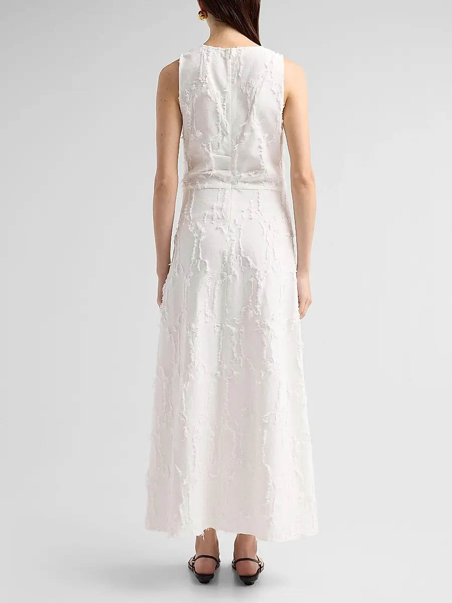 Proenza Schouler White Label Women's Violeta Gathered Jacquard Maxi Dress | Thumbnail 3 Proenza Schouler White Label Women's Violeta Gathered Jacquard Maxi Dress | Thumbnail 3