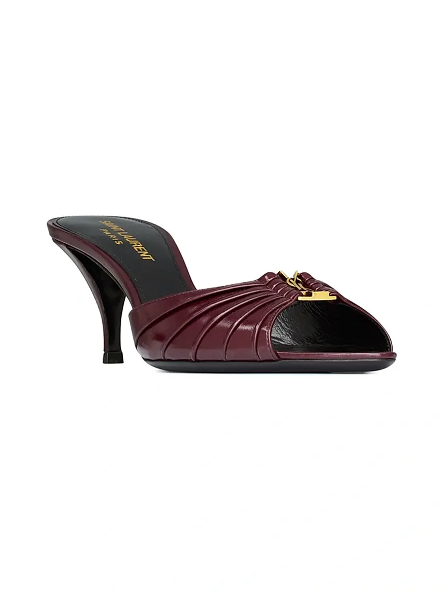 Saint Laurent Women's Babylone Mules in Smooth Leather - Vintage Bordeaux | Thumbnail 2 Saint Laurent Women's Babylone Mules in Smooth Leather - Vintage Bordeaux | Thumbnail 2