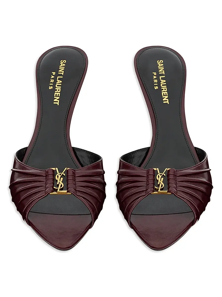 Saint Laurent Women's Babylone Mules in Smooth Leather - Vintage Bordeaux | Thumbnail 3 Saint Laurent Women's Babylone Mules in Smooth Leather - Vintage Bordeaux | Thumbnail 3