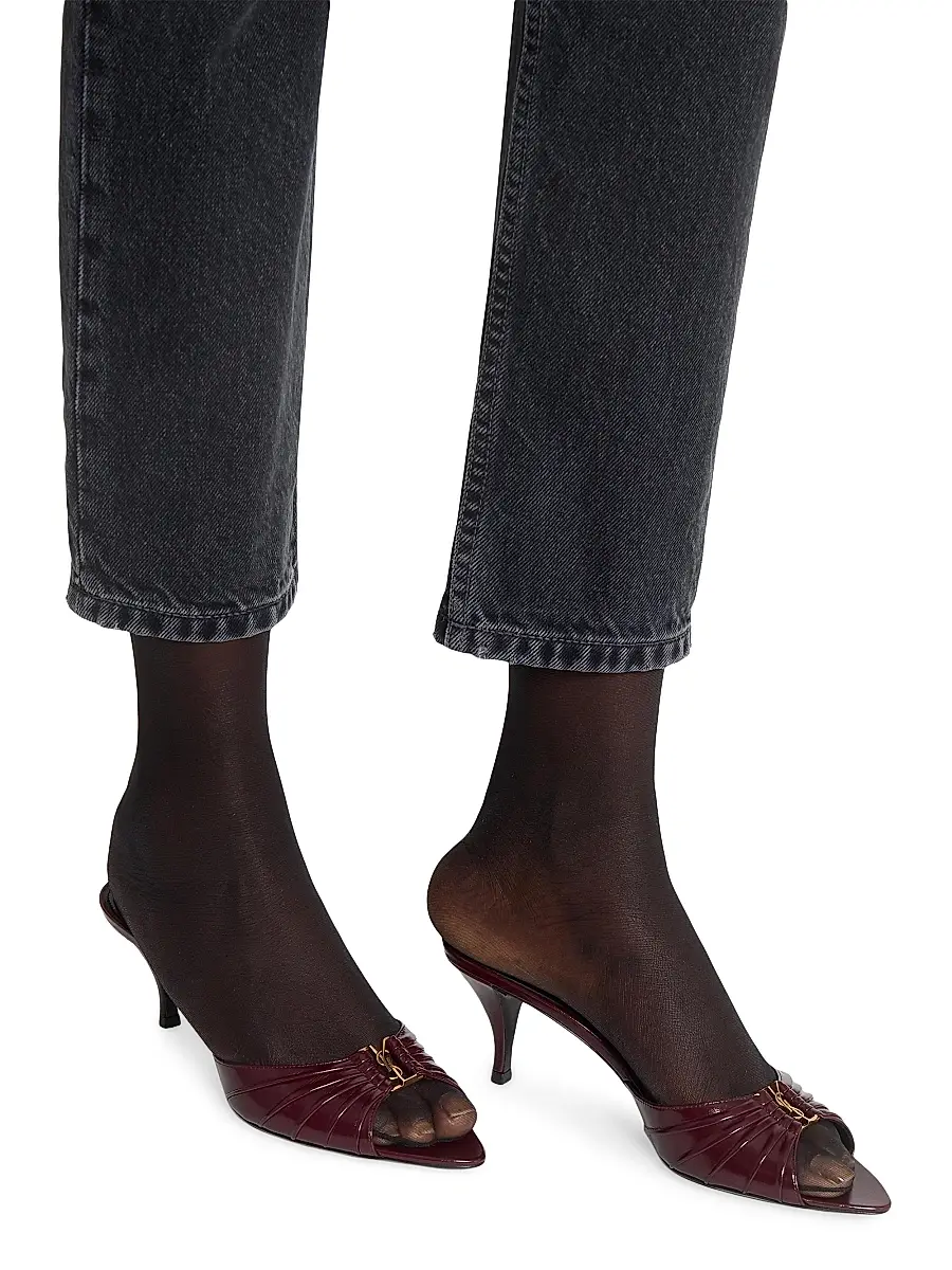 Saint Laurent Women's Babylone Mules in Smooth Leather - Vintage Bordeaux | Thumbnail 4 Saint Laurent Women's Babylone Mules in Smooth Leather - Vintage Bordeaux | Thumbnail 4