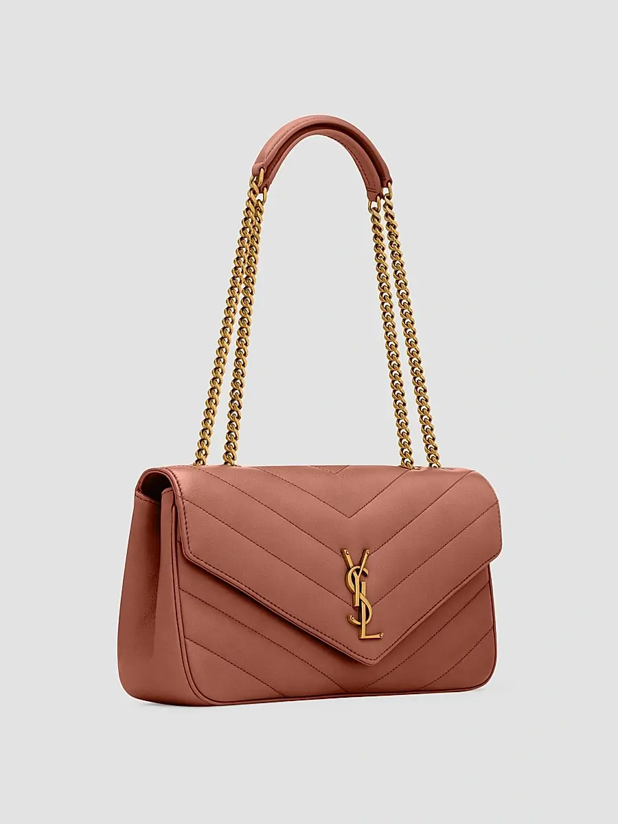 Saint Laurent Women's Loulou Medium Shoulder Bag in Lambskin Leather - Hortensia | Thumbnail 2 Saint Laurent Women's Loulou Medium Shoulder Bag in Lambskin Leather - Hortensia | Thumbnail 2